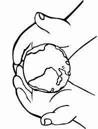 Kolorowanka mała ziemia w dłoniach